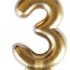 Vela dorada de número 3